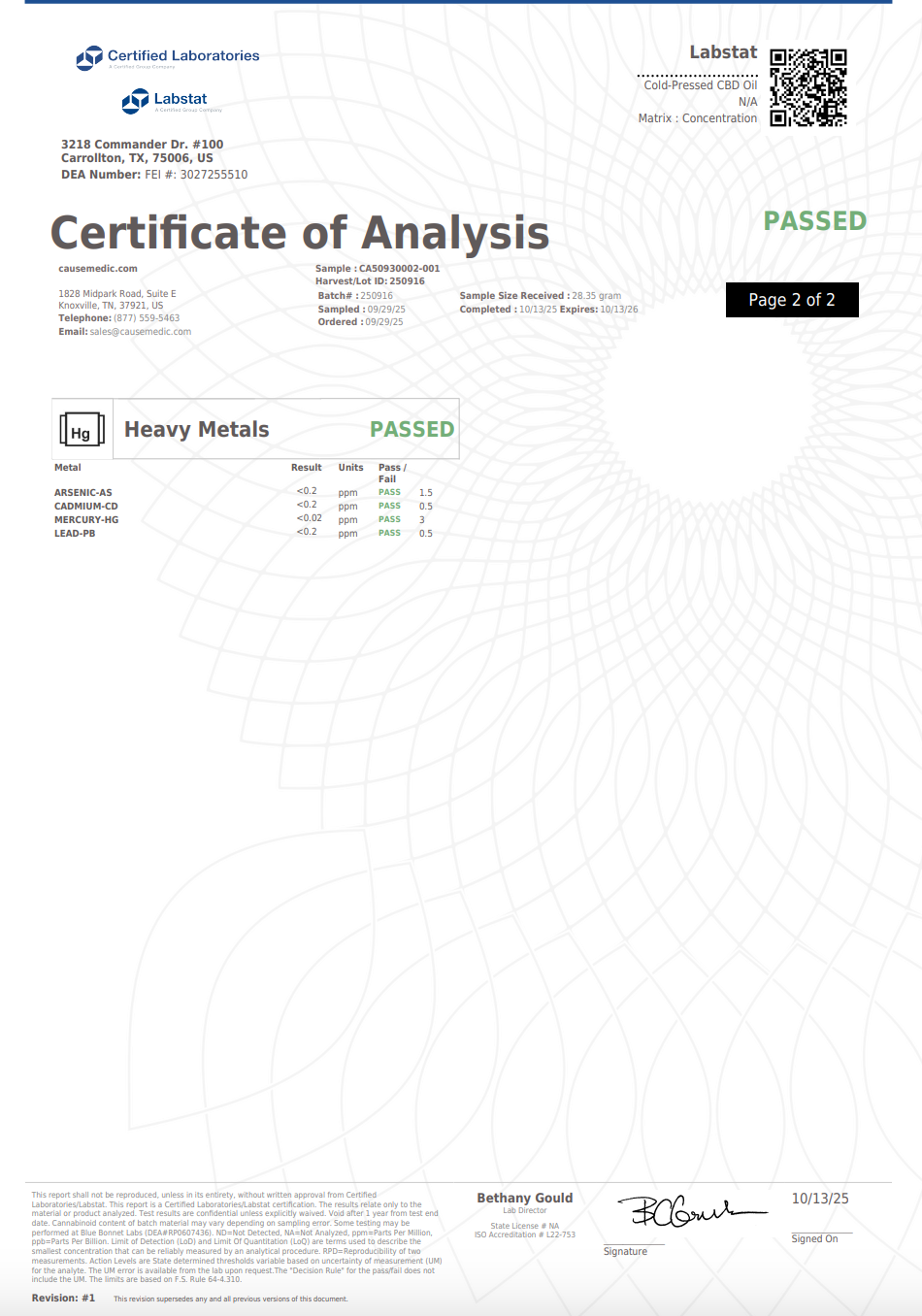 Cold-Pressed CBD Oil | Cause + Medic